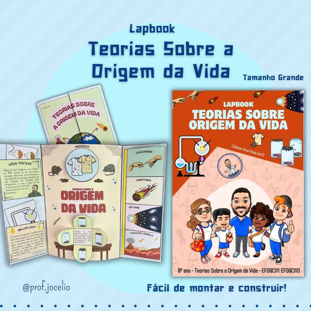Lapbook Teorias Sobre a Origem da Vida - Tamanho Grande