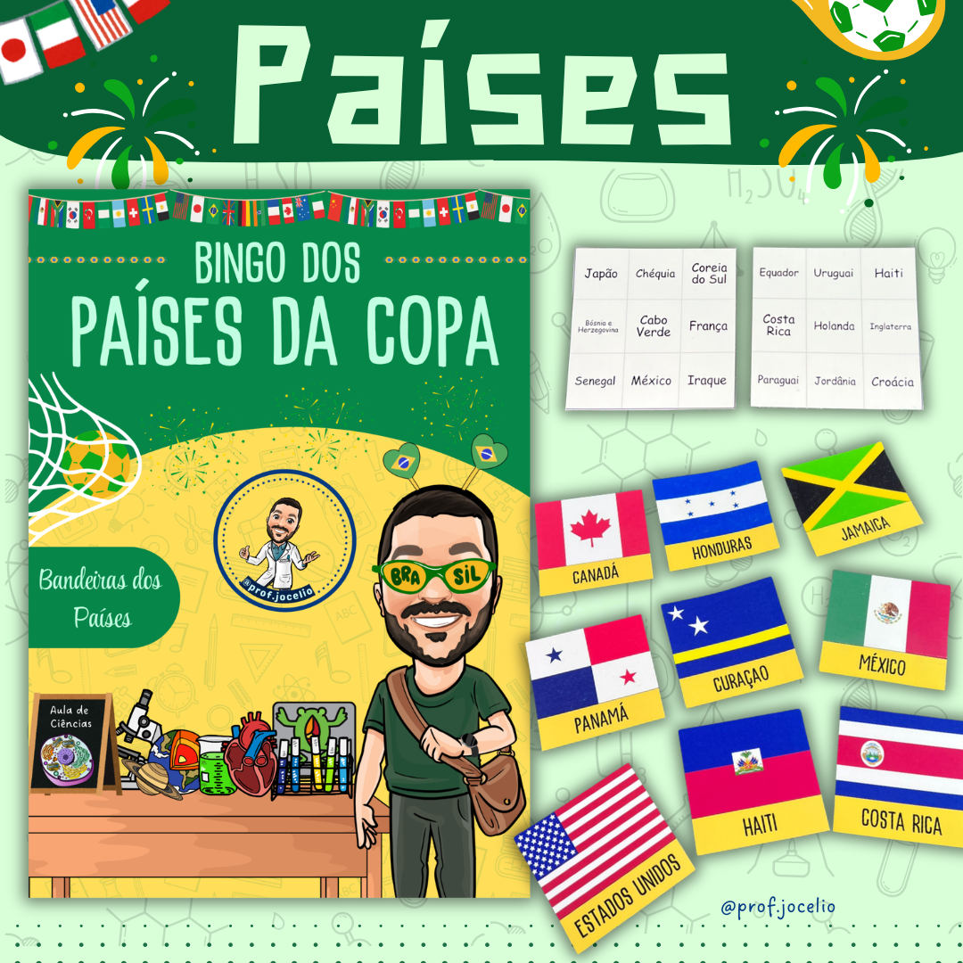 Bingo dos Países da Copa 2026!
