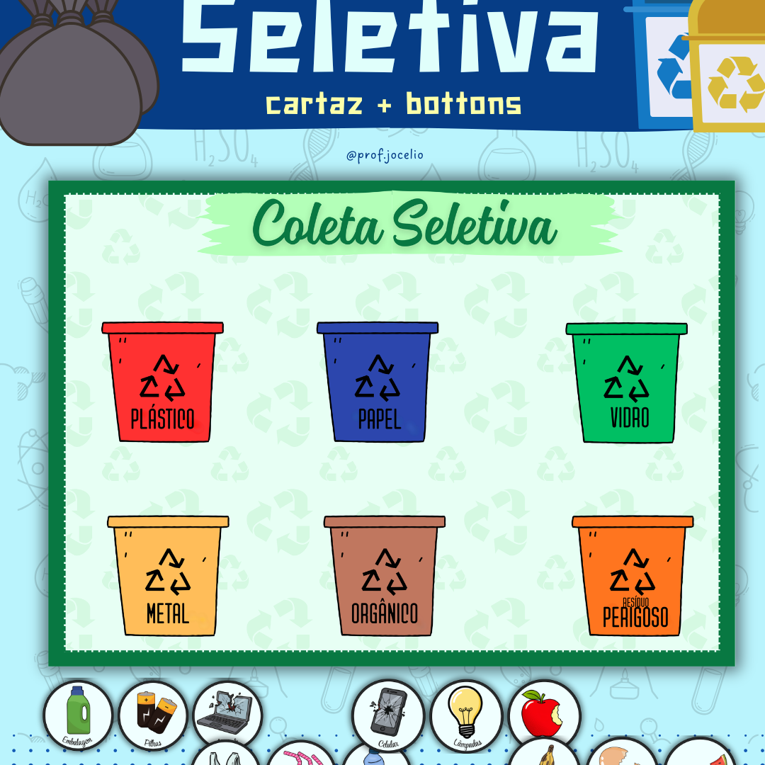 Coleta Seletiva - Cartaz Gigante e Bottons